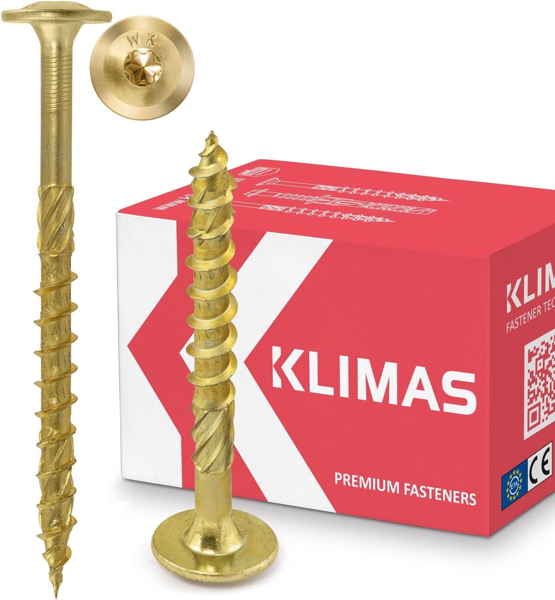 KLIMAS Wood screws, flat head screws, Torx screws, yellow, flat head, for roof structures - ShopVlot