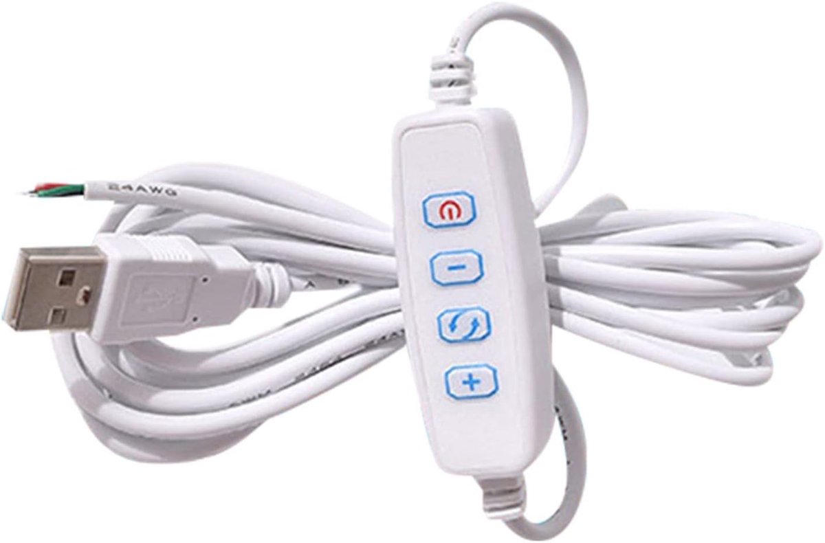 TONXX Verlengkabel voor led-dimmer, DC 5 V, stroomkabel met USB-aansluiting, dimregelaar voor ledlampen - ShopVlot