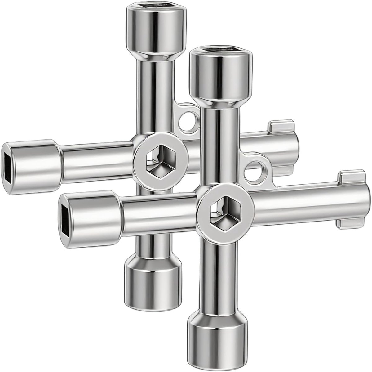 2 Pcs Square Wrenches, Universal Wrench, Triangle Wrench, Control Cabinet Wrench, Multifunctional 4-Way Cross Wrench - ShopVlot
