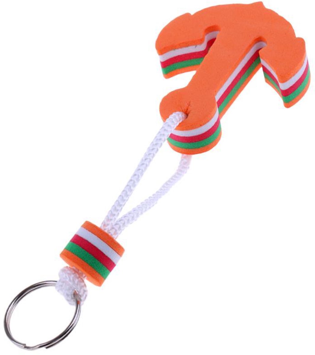 Drijvende sleutelhanger anker - Boot sleutelhanger - Watersport hanger - Floating keychain anchor - Anker sleutelhanger - Oranje - EVA foam - Jonyx