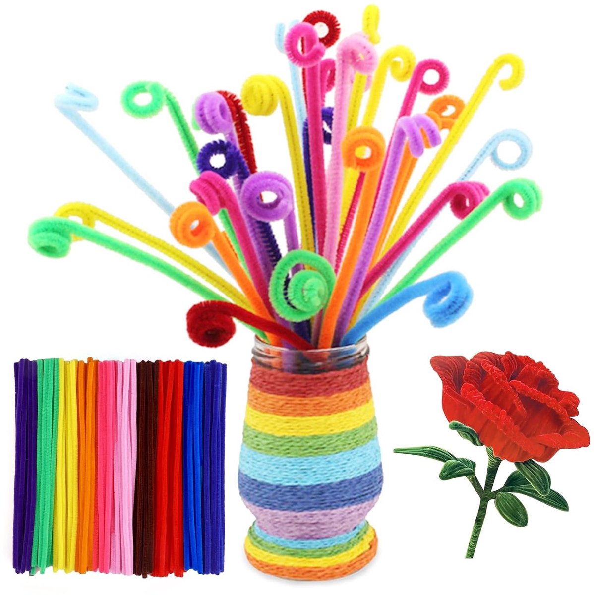 Pipe cleaners - Multicolor - 30 cm - Buigpluche voor Creatief Knutselen - Voor Hobby en Decoratie