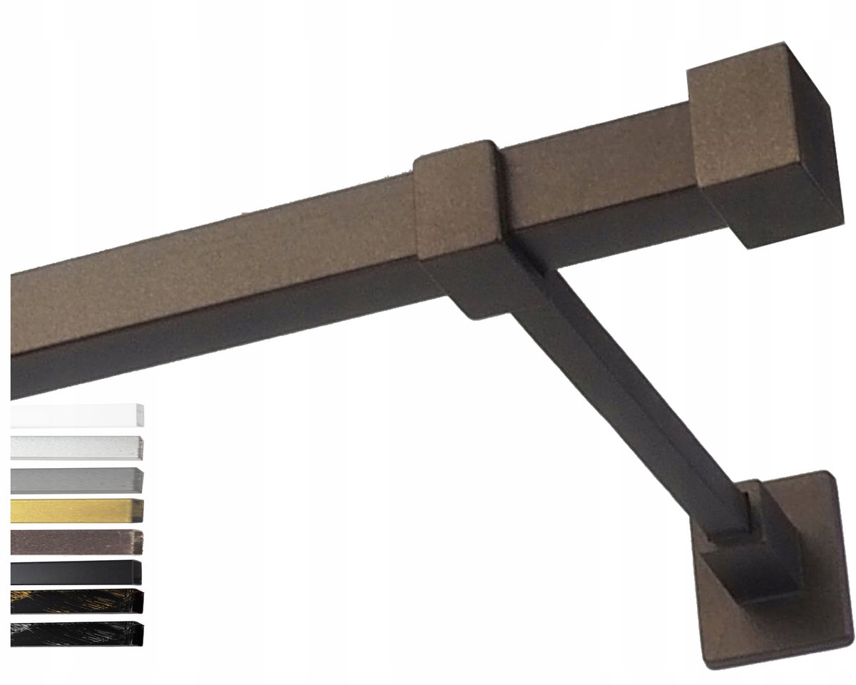 Merkloze metalen gordijnroede 290 cm, modern design, 7 kleuren