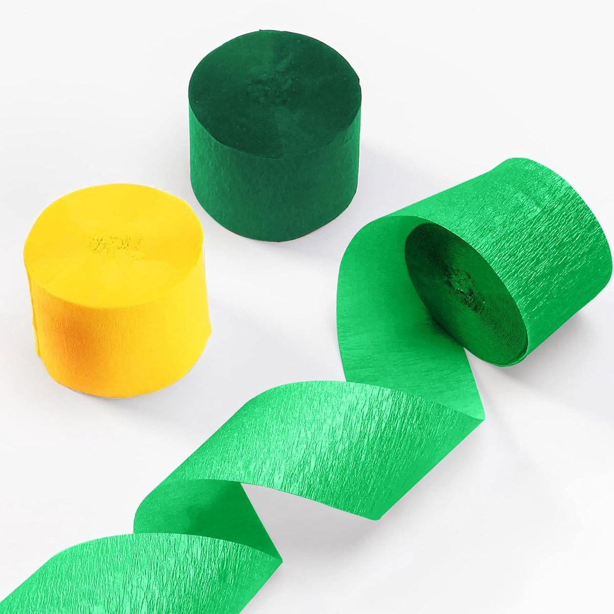 Crepepapier Slinger Set - Groen & Geel - 6 Rollen - 25m per rol