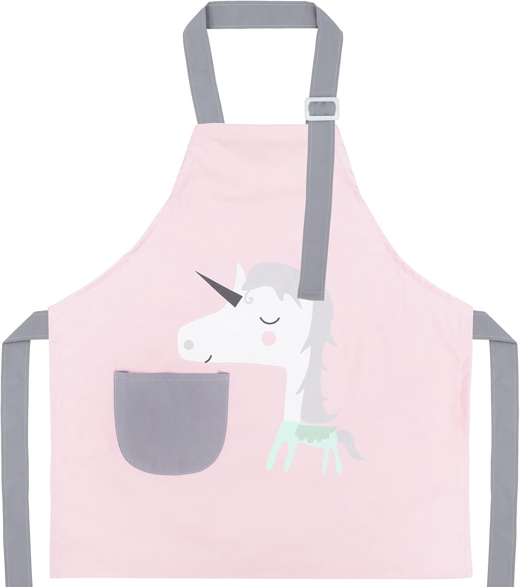 Kids Apron Adjustable Kids Cooking Apron for Boys and Girls, Cartoon Apron for Painting, Baking, Party Art, Gardening - ShopVlot