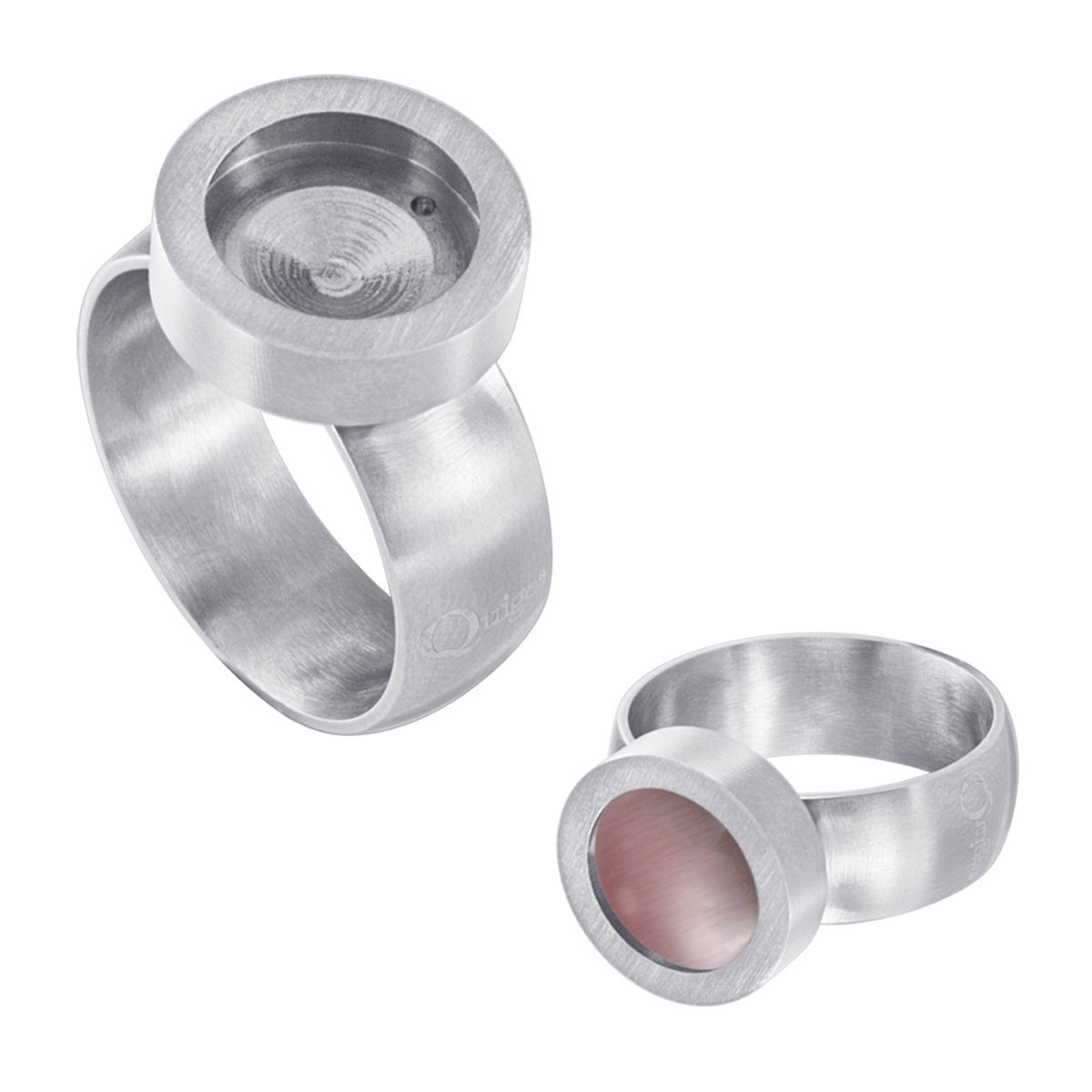 Quiges Dames Ring van RVS Zilver Mat voor Mini Coins 20mm - ShopVlot
