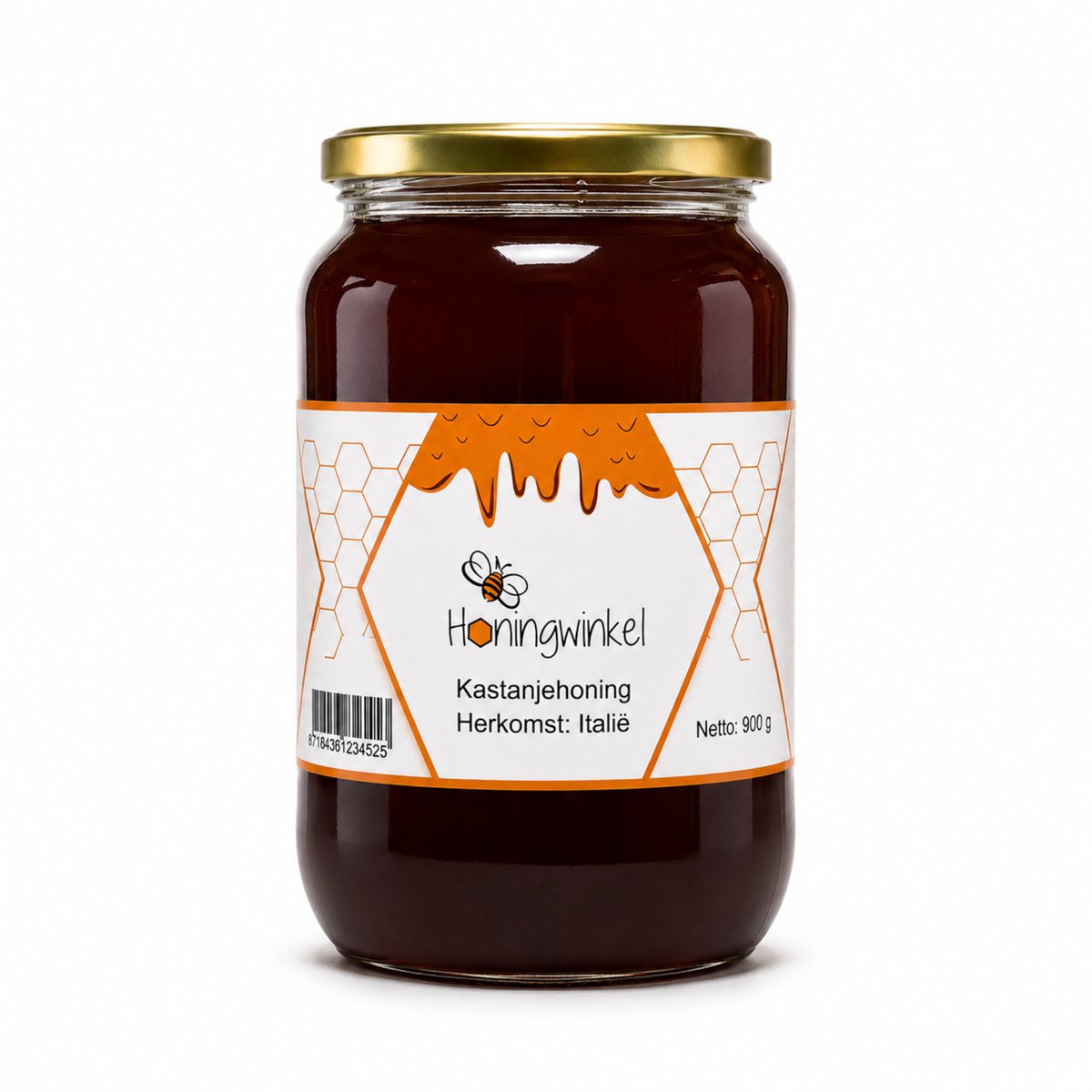 Kastanjehoning 900g Italië Honingwinkel (vloeibaar)