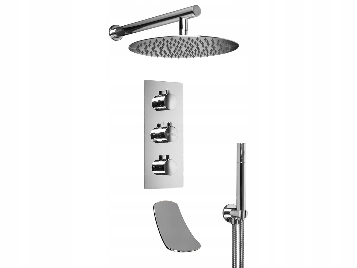 Inbouw Doucheset met Baduitloop, Thermostaatkraan & Rainshower