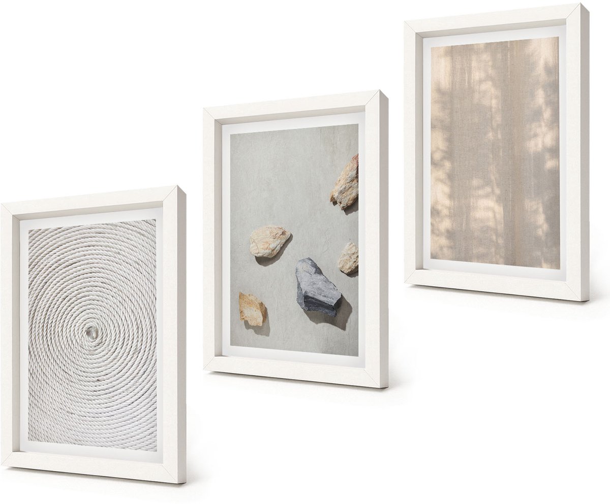 Coloray 3-Delige Schilderij Set - Boho-texturen, natuurlijke structuren - 20x30 - Wanddecoratie - Moderne Interieurdecoratie - Stijlvolle Muurdecoratie