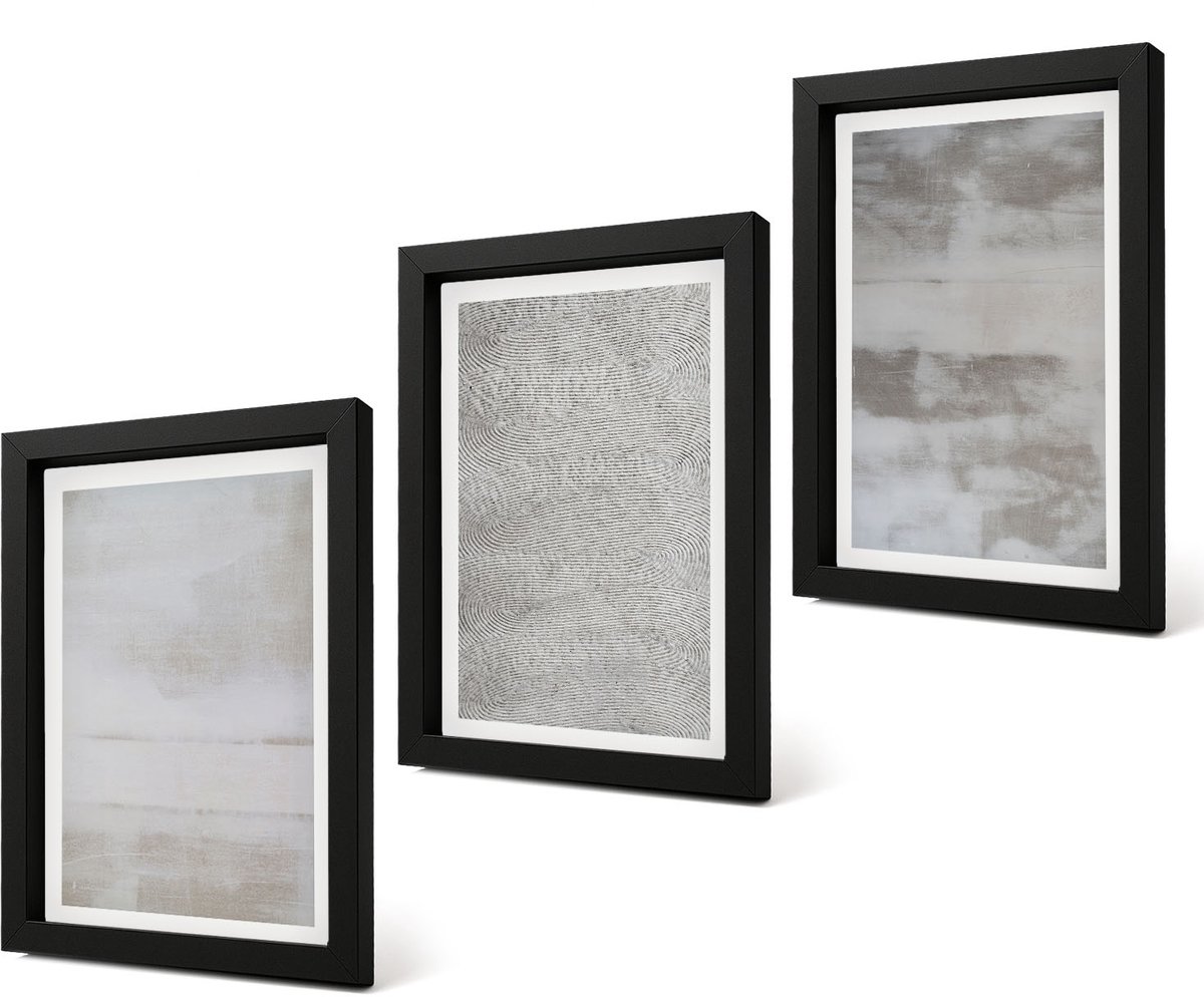 Coloray 4-Delige Schilderij Set - Moderne textuurstructuren in een minimalistische stijl. - 20 x 30 cm - Wanddecoratie - Muurdecoratie - Moderne Interieurdecoratie - Woonkamer Decoratie