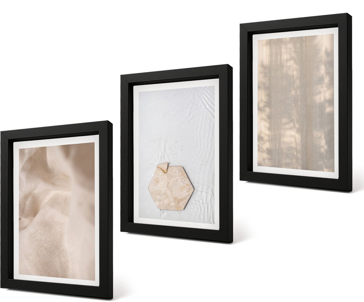 Coloray 4-Delige Schilderij Set - Subtiele texturen in een natuurlijke boho-stijl - 20 x 30 cm - Wanddecoratie - Woonkamer Decoratie - Muurdecoratie
