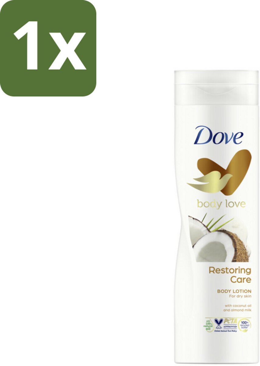 1 x Dove Bodylotion - Nourishing Secrets - Restoring Ritual - Kokos & Amandel - 400 ml - Exfolierende Body Scrub - Huidverzorging - Body Scrub - Huidverzorging - Huidverzorging