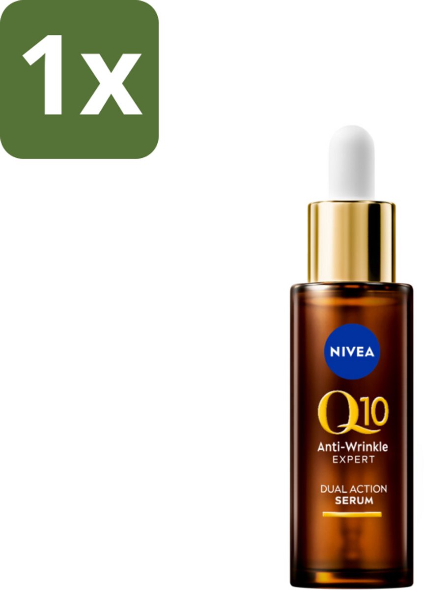 1 x NIVEA - Gezichtsserum - Q10 Dubbele Werking Anti-Rimpel - Dubbele werking - Vermindert & voorkomt rimpels - 30 ml - Anti-aging Serum - Rimpel Serum - Q10 Serum - Glycatie Serum - Anti-aging