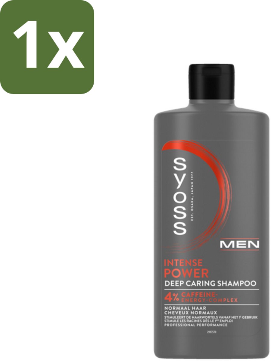1 x SYOSS - Men Power - Shampoo - Langdurige Styling - 440ml - Man Power Shampoo - Cafeïne Shampoo - Krachtig Haar - Gezond Haar - Haar Stimuleren