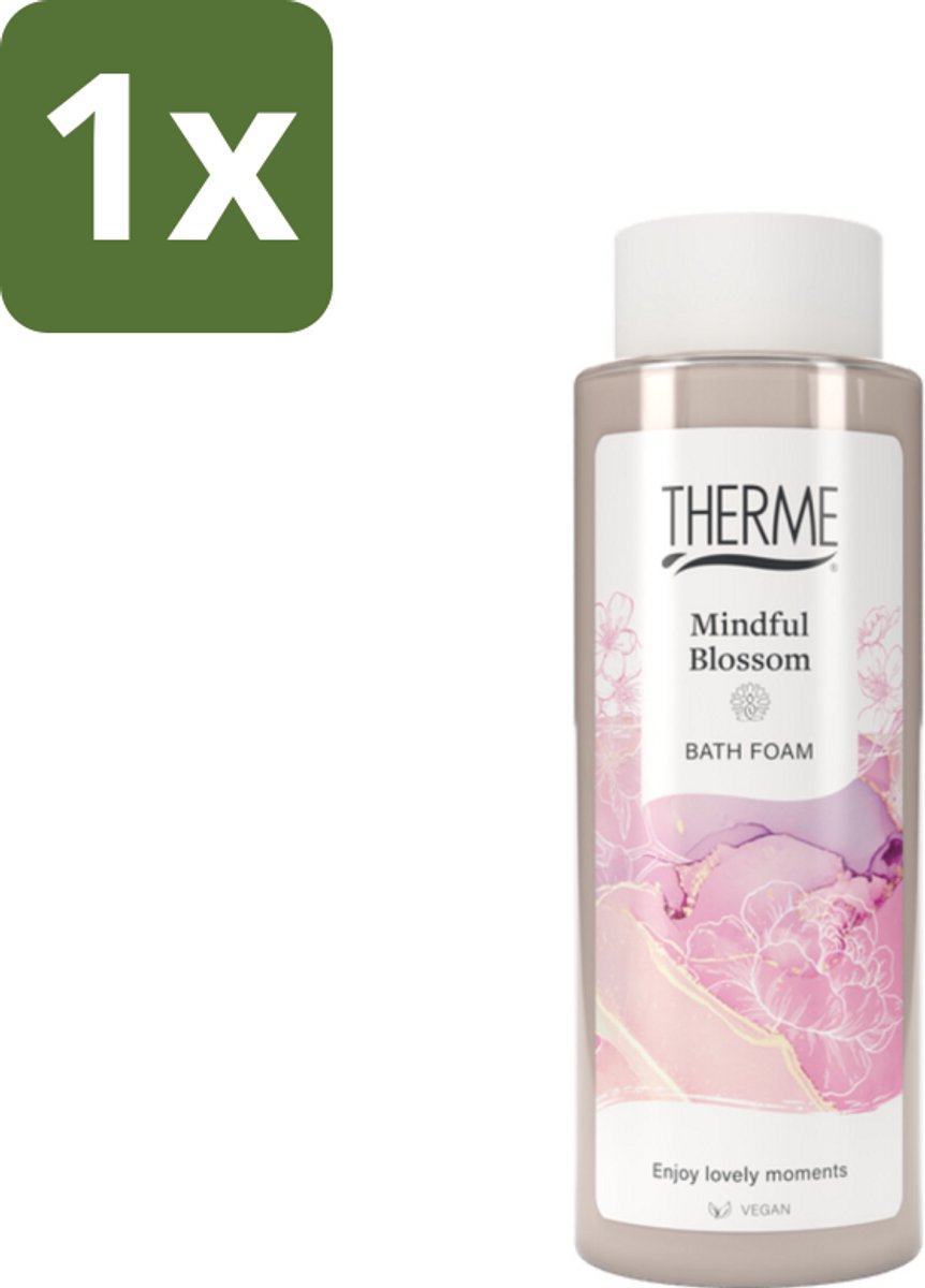 1 x Therme - Mindful Blossom - Badschuim - Verfrissend - Verzorgend - 500ml - Badshoofd - Ontspanning - Wellness - Mindfulness - Bloesemgeur