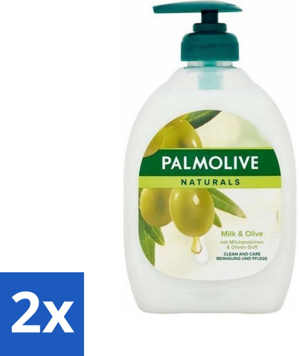 2 x Palmolive - Milk & Olive - Handzeep Met Pomp - Verzorgend & Mild - 500 ml - Handzeep - Melk - Olijf - Natuurlijke Ingrediënten - Verzorgend