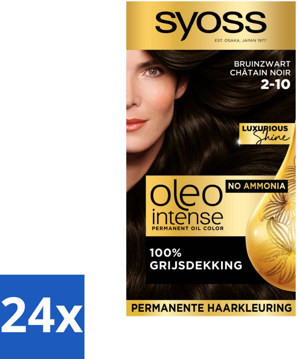 Syoss Oleo Intense - Haarverf - 2-10 - Bruinzwart - 115ml x 24