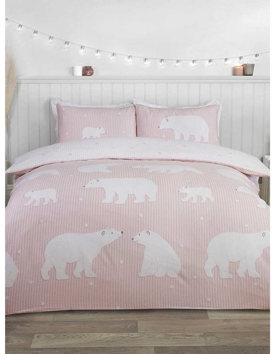 Dekbedovertrek set enkel 140x200 - 100% geborsteld katoen - omkeerbaar design - luxe uitstraling - ShopVlot