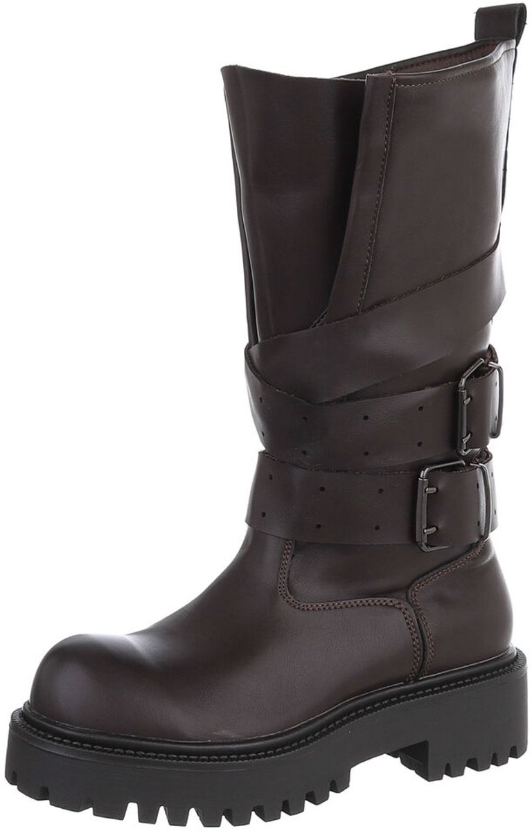 Hoge laarzen - riemen en gespen - dames Mt:38