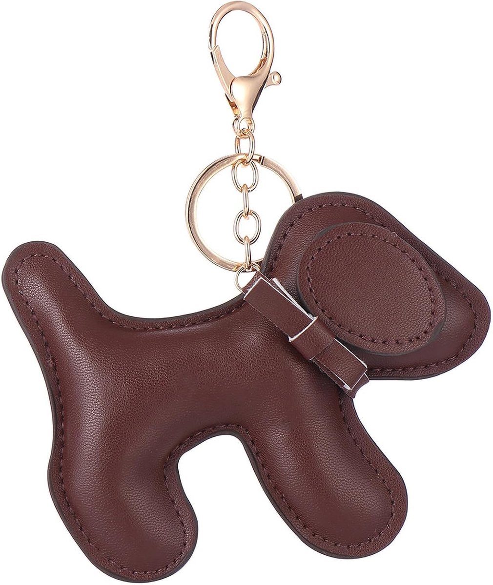 Hond leren sleutelhanger - tas hanger - wallet decoratie - stijlvol accessoire - ShopVlot