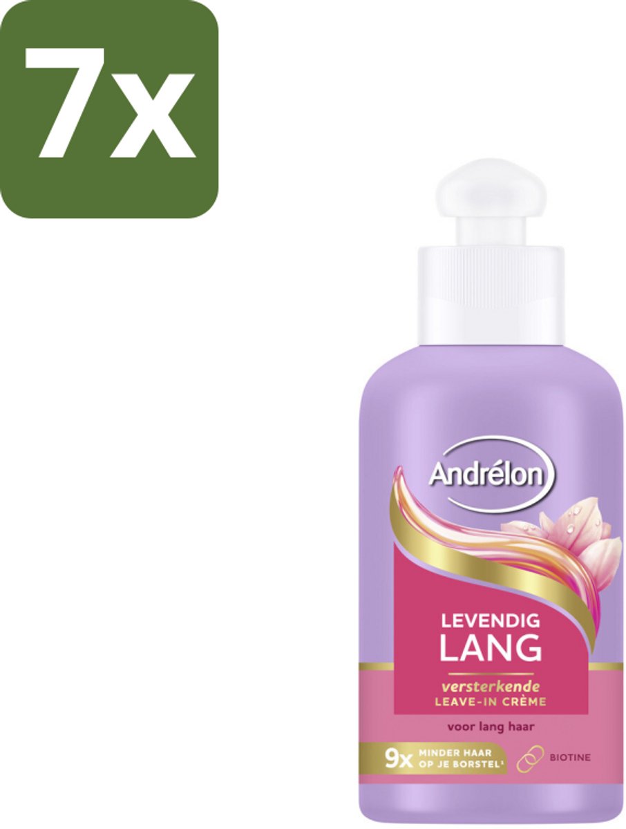 Andrélon – Leave-In Crème – Levendig Lang – 200 ml - Bulkverpakking - 7 stuks
