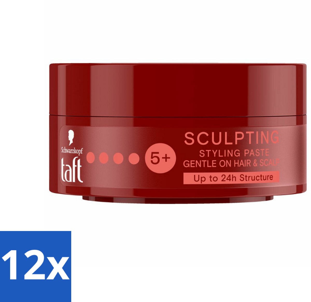 Taft - Sculpting Styling Paste - Hold 5+ - Flexibele styling - 75 ml - Voordeelverpakking - 12 stuks