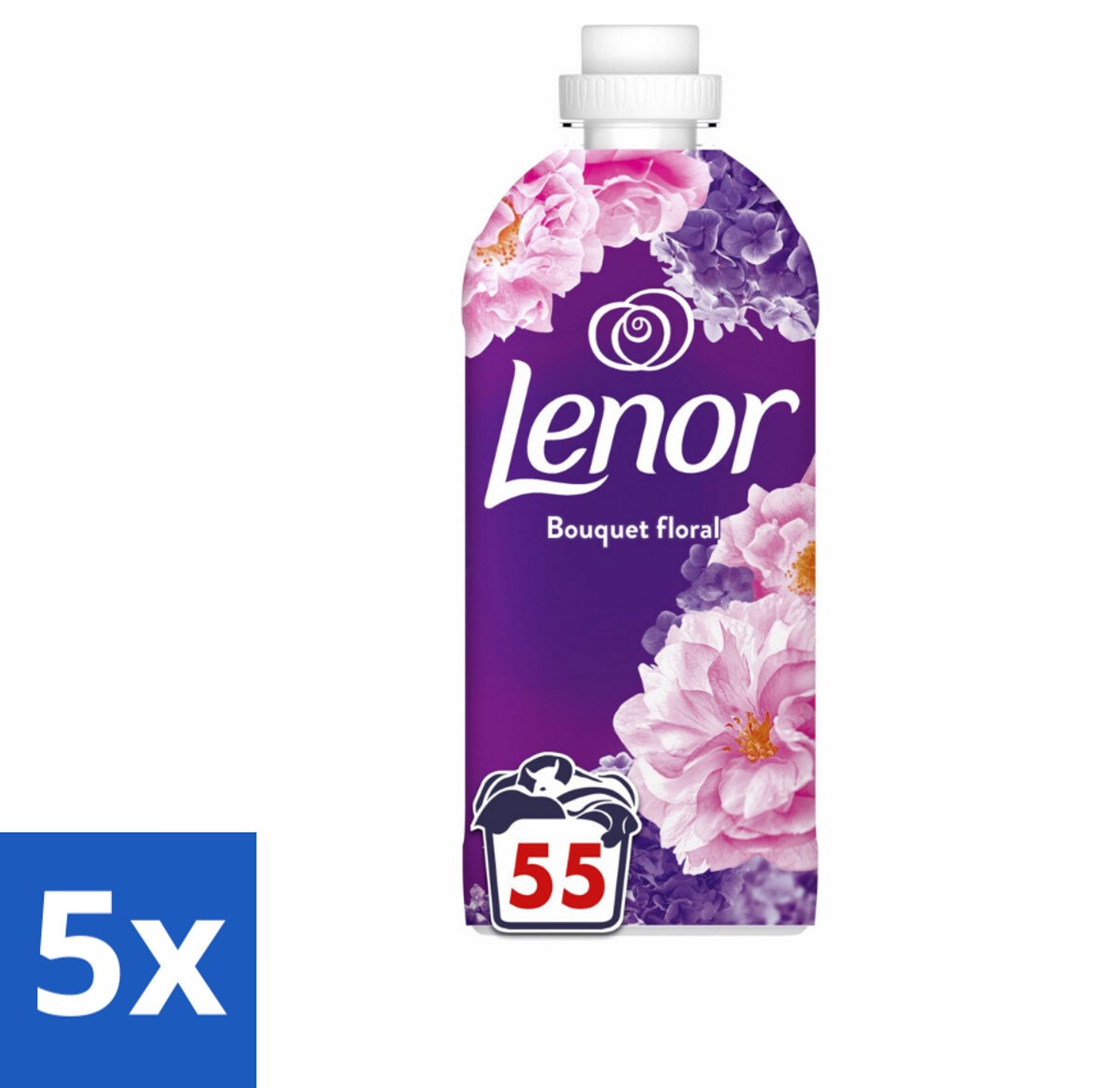 Lenor - Wasverzachter - Bloemenboeket - Fris & Zacht - 55 Wasbeurten - Bulkverpakking - 5 stuks