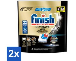 2 x Finish - Vaatwasmiddel - Ultimate Plus Vaatwastabletten Regular - Krachtige Alles-in-1 Reiniging - 22 capsules - Vaatwastabletten - Vaatwascapsules - Vaatwasser - Vaatwasmiddel - Glans