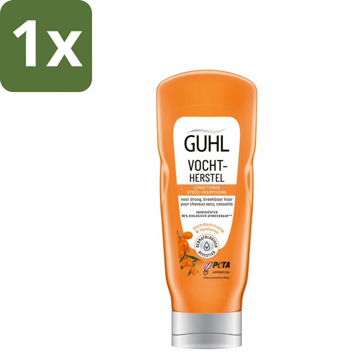 1 x Guhl - Crème Conditioner - Vochtbalans - 200 ml - Haarhydratatie - Droog Haar - Zachtheid - Vochtbalans - Tarwekiem-olie