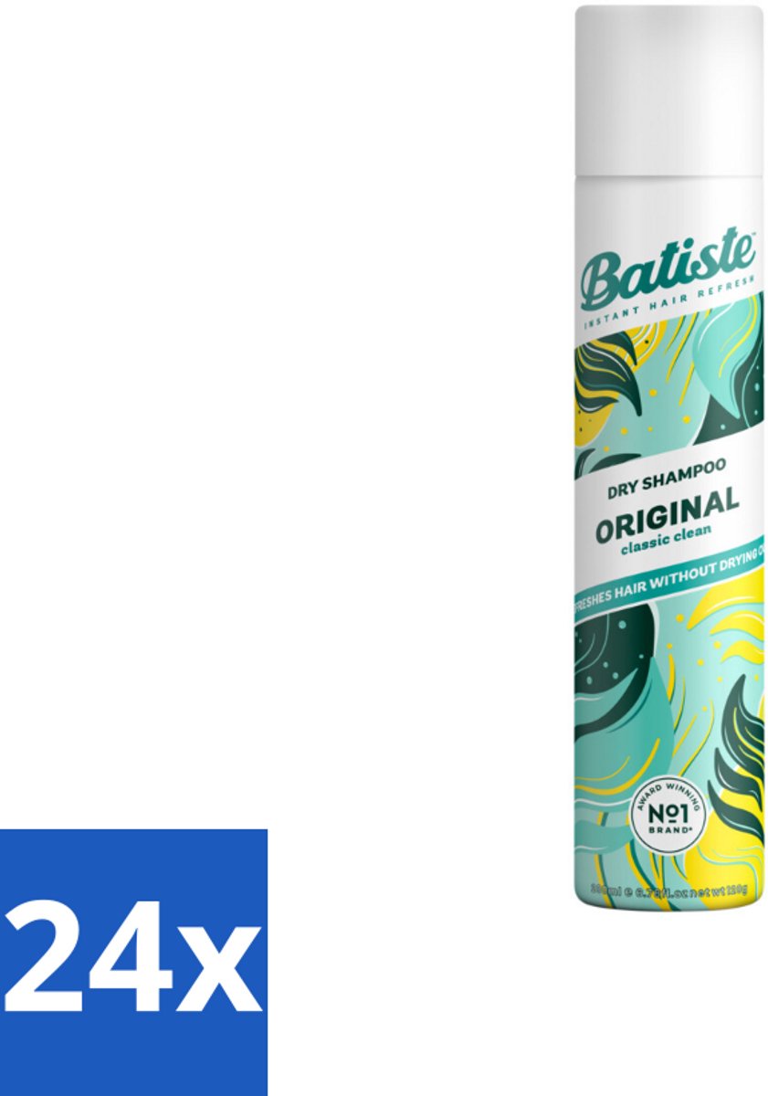 24 x Batiste - Original - Droogshampoo - Klassieke Frisse Geur - Geeft Volume en Textuur - 200ml - Droogshampoo - Haarverzorging - Batiste - Fris Haar - Volume