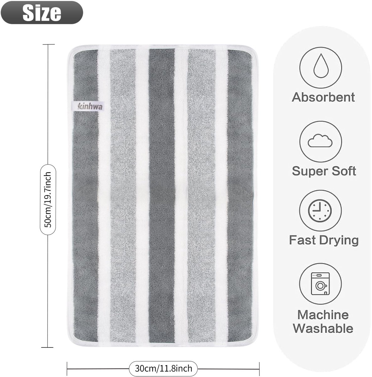 Microvezel handdoeken 30 x 50 cm - grijs - sneldrogend - ideaal voor bad en gym - ShopVlot
