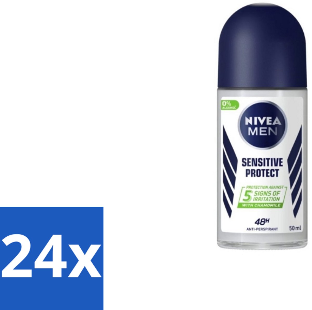 24 x NIVEA MEN - Deodorant Roller - Sensitive Protect - 50 ml - Gevoelige Huid - Anti-transpirant - Zweetbehandeling - Okselhuid - Deodorant