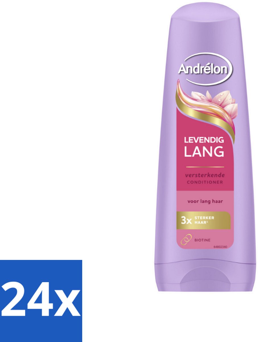 24 x Andrélon – Conditioner – Levendig Lang – 200 ml - Lang Haar Verzorgen - Haar Versterken - Haar Verzorgen - Haar Breuk Voorkomen - Biotine Voor Haar