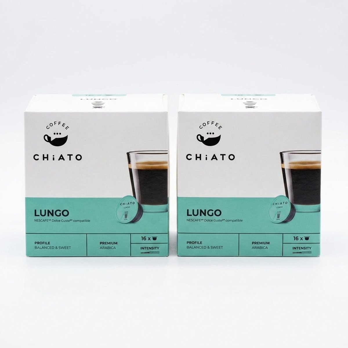 Koffiecapsules compatibel met NESCAFÉ® Dolce Gusto® CHiATO Lungo, 16 st.