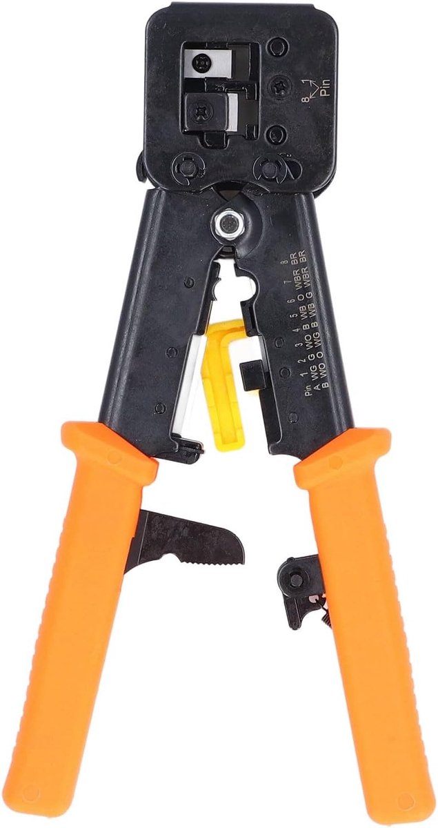 RJ45 Tang - Netwerk Krimper - Kabels Maken - All-in-One Functie - Cat6 Cat5e - Zwart
