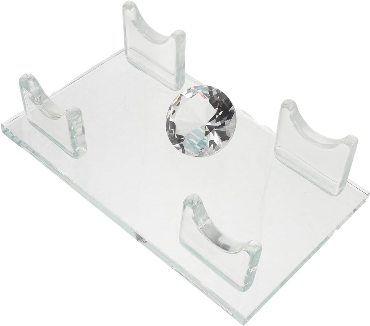 Microfoonhouder Bureau - Kristallen Standaard - Zang Organisatie - Stabiele Antislip - 22.5 cm - Transparant