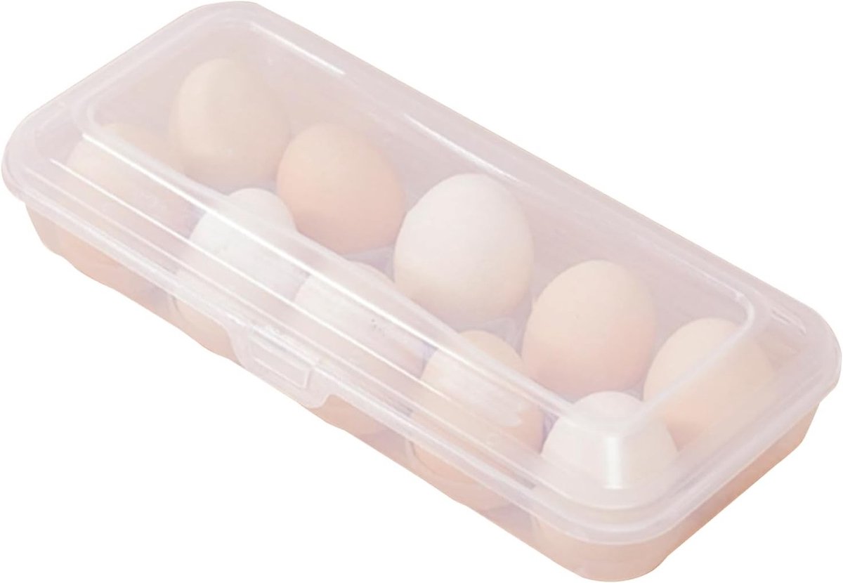 Stapelhbare eierdozen voor keuken en koelkast, transparante eiertray, eiermanden voor verse eieren, 10 eieren, duurzaam en vaatwasserbestendig