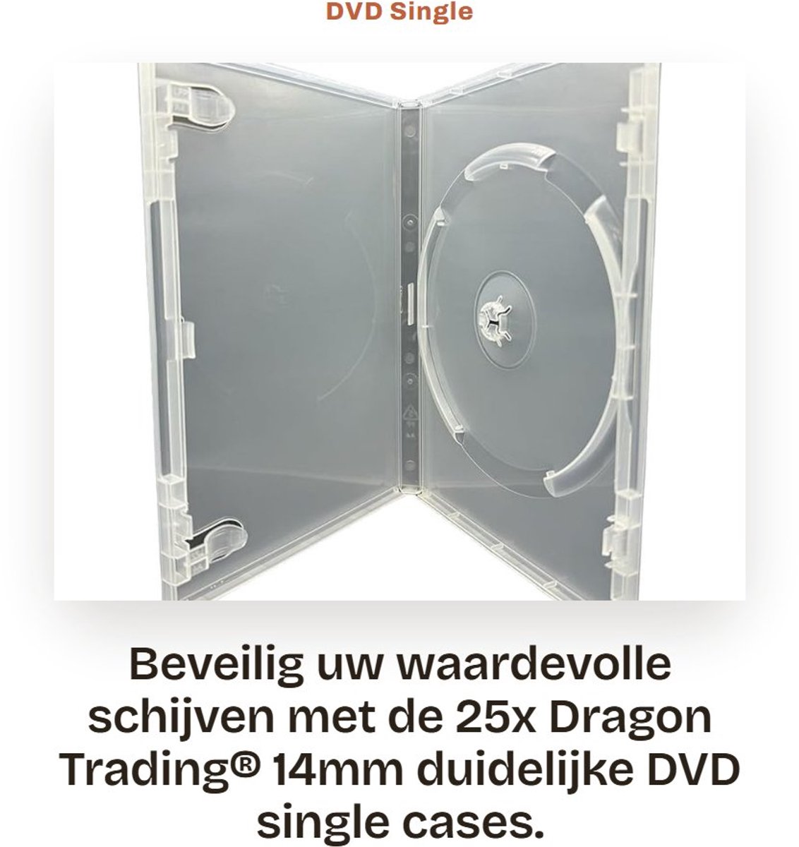 Dailygoods- DVD Case 14mm Transparant - 25 Stuks - Hoogwaardige Hoes - Inlay voor Sleeve - Voor 1 Schijf - Geschikt voor CD/DVD/Blu-Ray