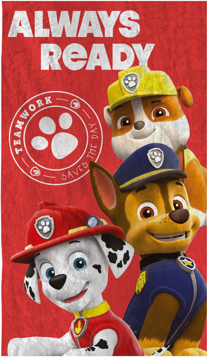 PAW Patrol Trio - Strandlaken - 70 x 120 cm - Rood