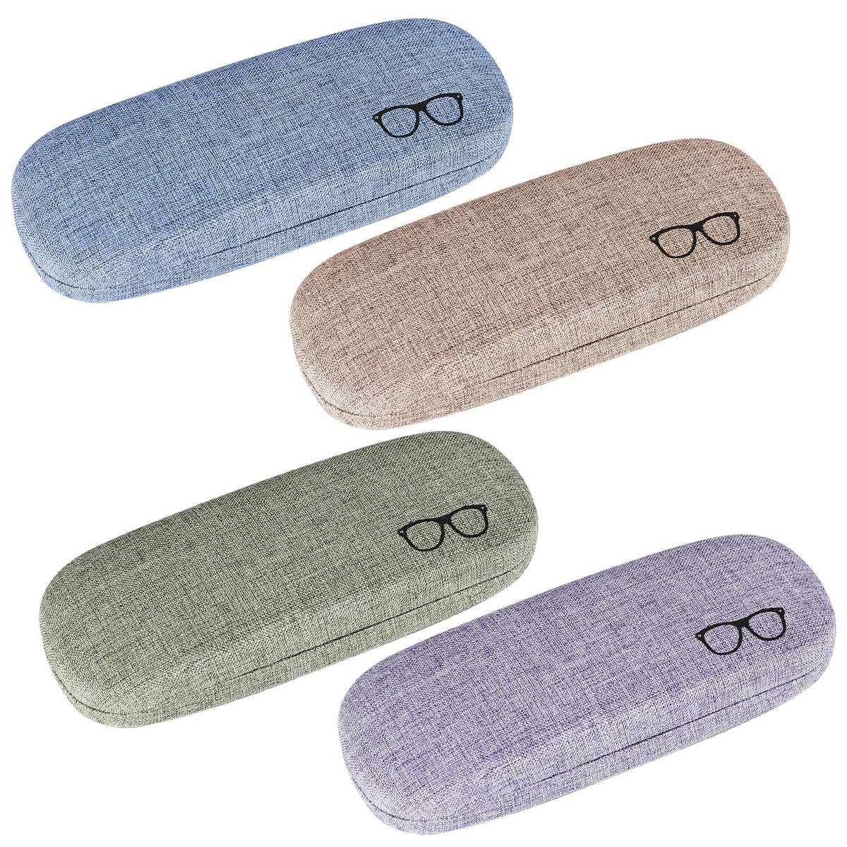 Dailygoods- Brillenkoker Hardcase - Hoogwaardig Leer/Metaal - Zachte Binnenkant - Draagbaar - 4 Stuks - Afmetingen 162 x 62 x 40 mm - Brillenetui