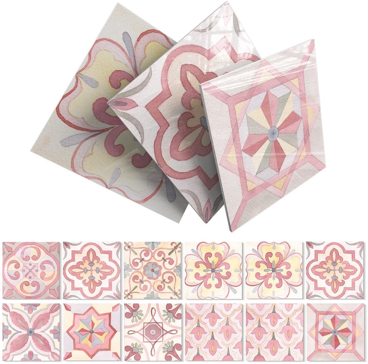 Dailygoods- Muurtegelstickers 12 Vellen 15x15 cm - Zelfklevende Tegelstickers - Waterdichte Plakstickers - 3D Schuimbord - Voor Keuken/Badkamer