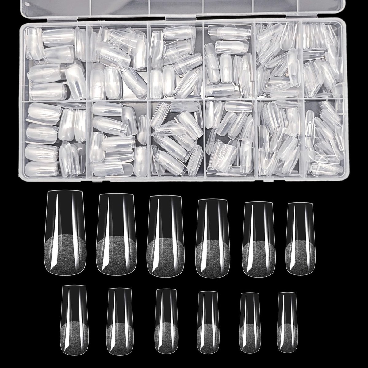 Dailygoods- Nageltips 600 Stuks - Transparante Volledige Dekking - Medium Lange Vierkante - Kunstnagels - DIY Vingernagelverlenging - Hoge Kwaliteit - Nepnagels