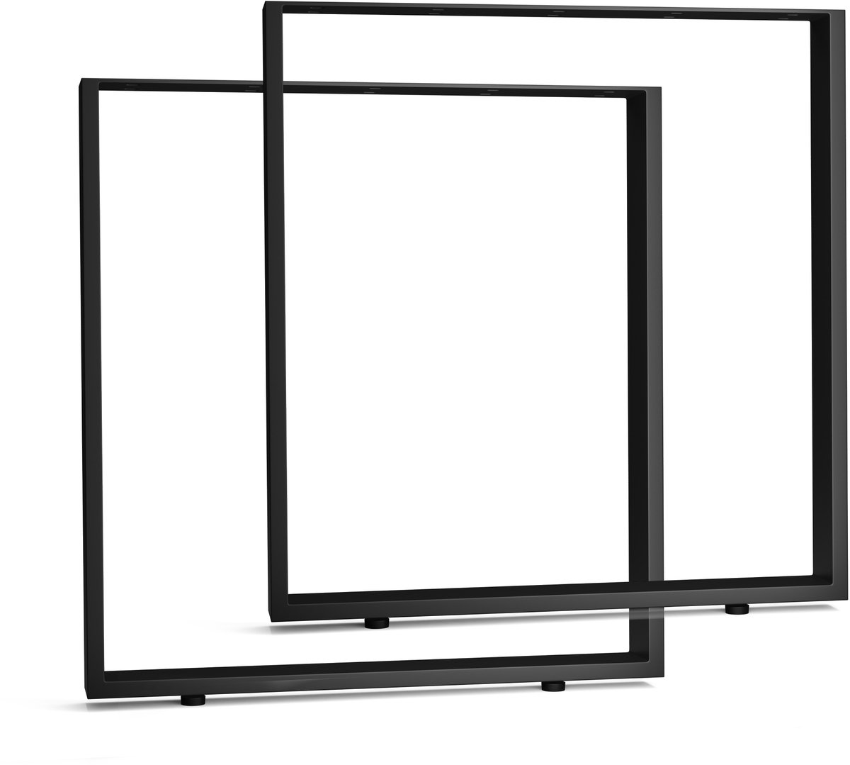 Blumfeldt UrbanFodge U-Tafelpoten, Vierkante Staalconstructie, Matzwart, 70 x 72 cm, Belastbaar tot 200 kg, DIY-Projecten, Loft-Design, Eenvoudige Montage