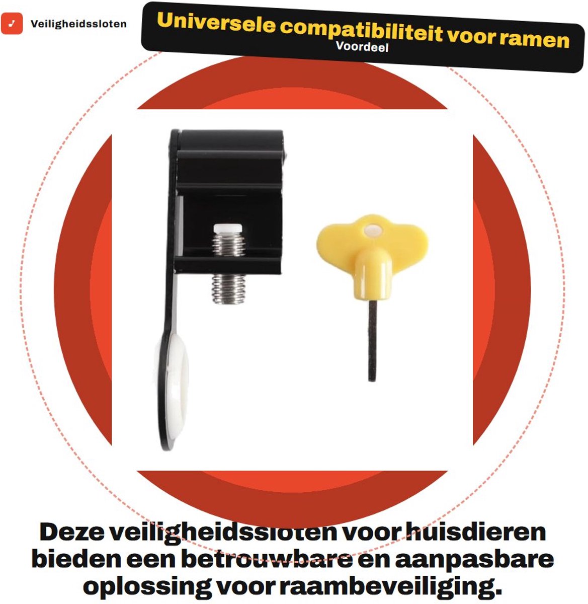 Solidchoice- Veiligheidssloten Boorvrije Vergrendeling - Raambeveiliging Kind - Raambegrenzer - Raamgrendel - Huisdierveiligheid - Aluminiumlegering 134x28x30 mm