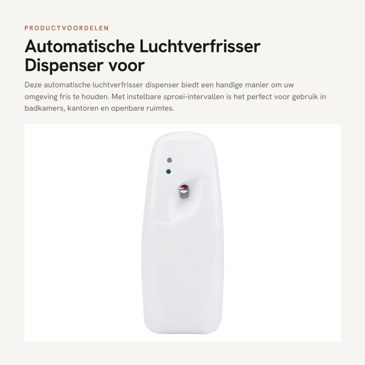 Solidchoice - Automatische Luchtverfrisser Dispenser voor Thuis en Kantoor
