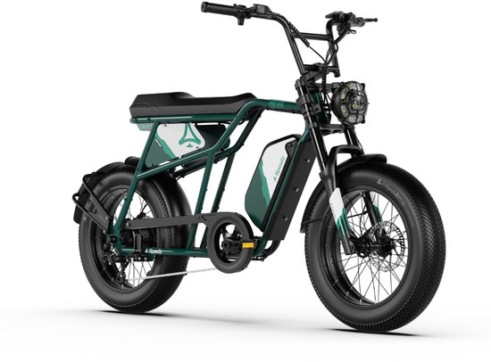 A-Spadz CAVET Air Elektrische Fatbike - Inclusief Voetsteuntjes - 20 Inch - 250W Motor - 7 Versnellingen - 100 km Actieradius - Hydraulische Schijfremmen - Groen van A-Spadz — afbeelding 3