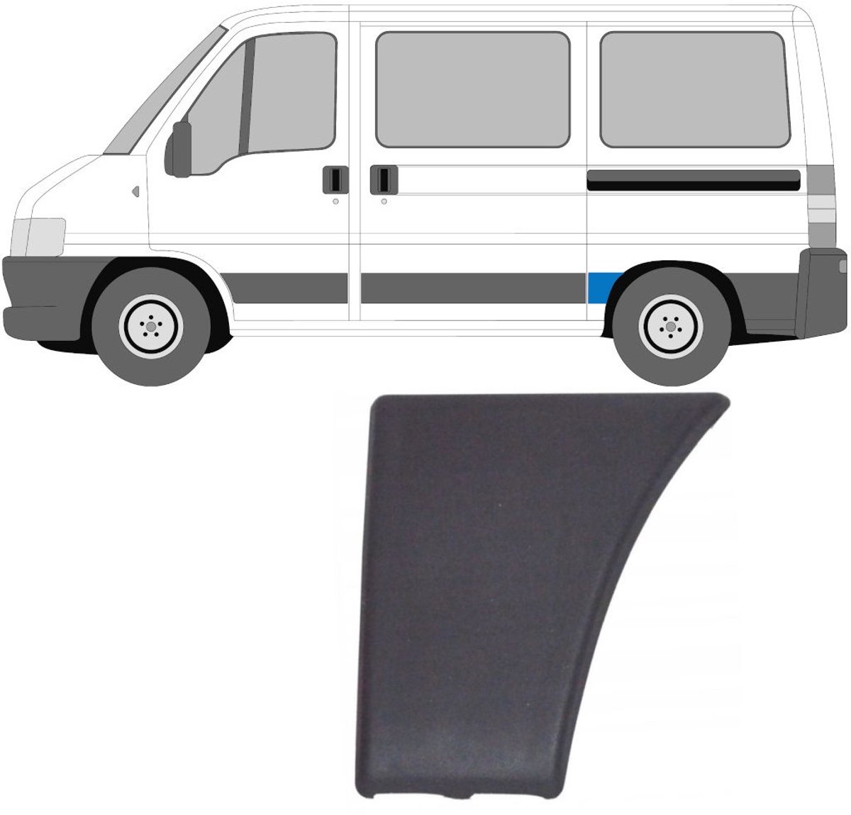 Achterste zijlijst sierlijst voor Fiat Ducato 2002-2006 / Links