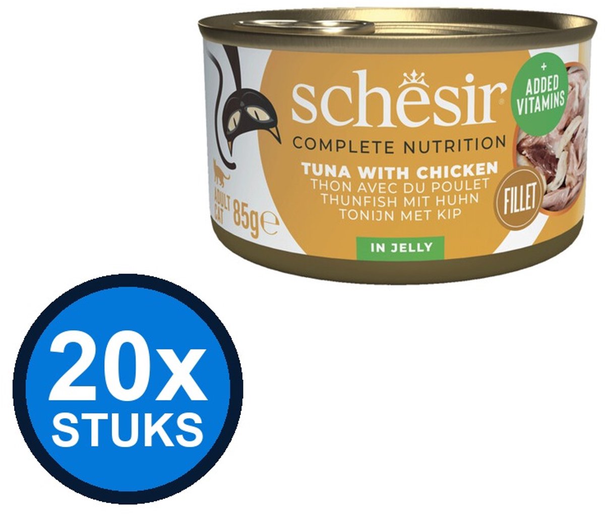 20x Schesir - Tonijn & Kip in Gelei - Kattenvoer Natvoer - 85g