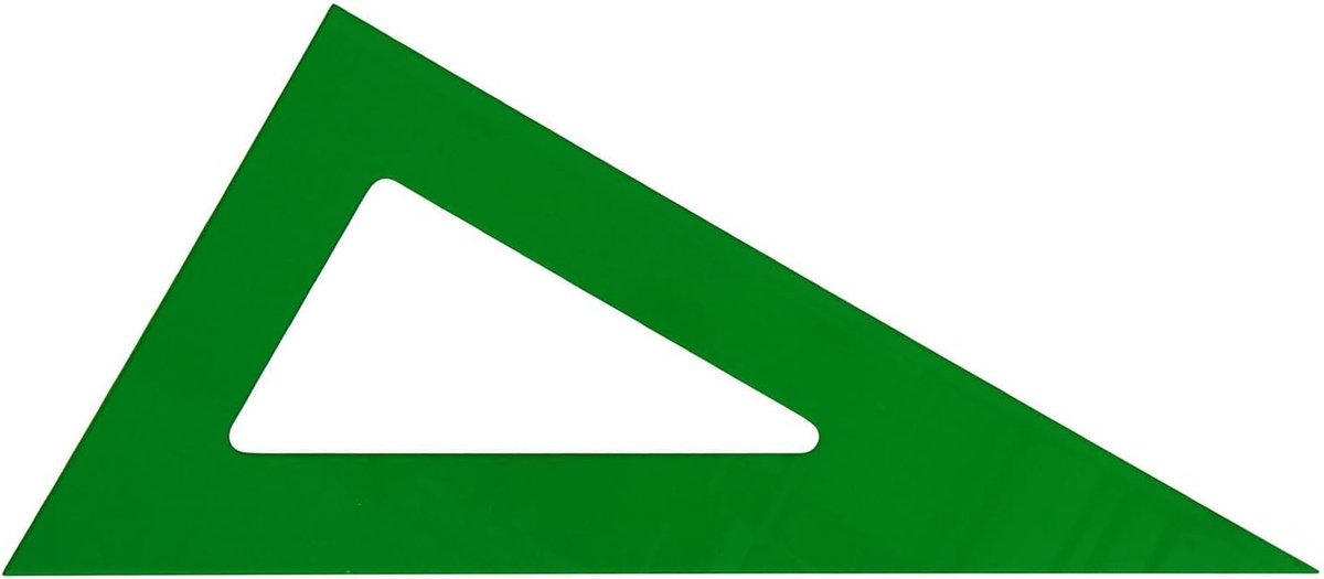 Tekendriehoek - Tekenhulpmiddel - Technische Tekeningen - Zonder sterkte - 30 cm - Groen
