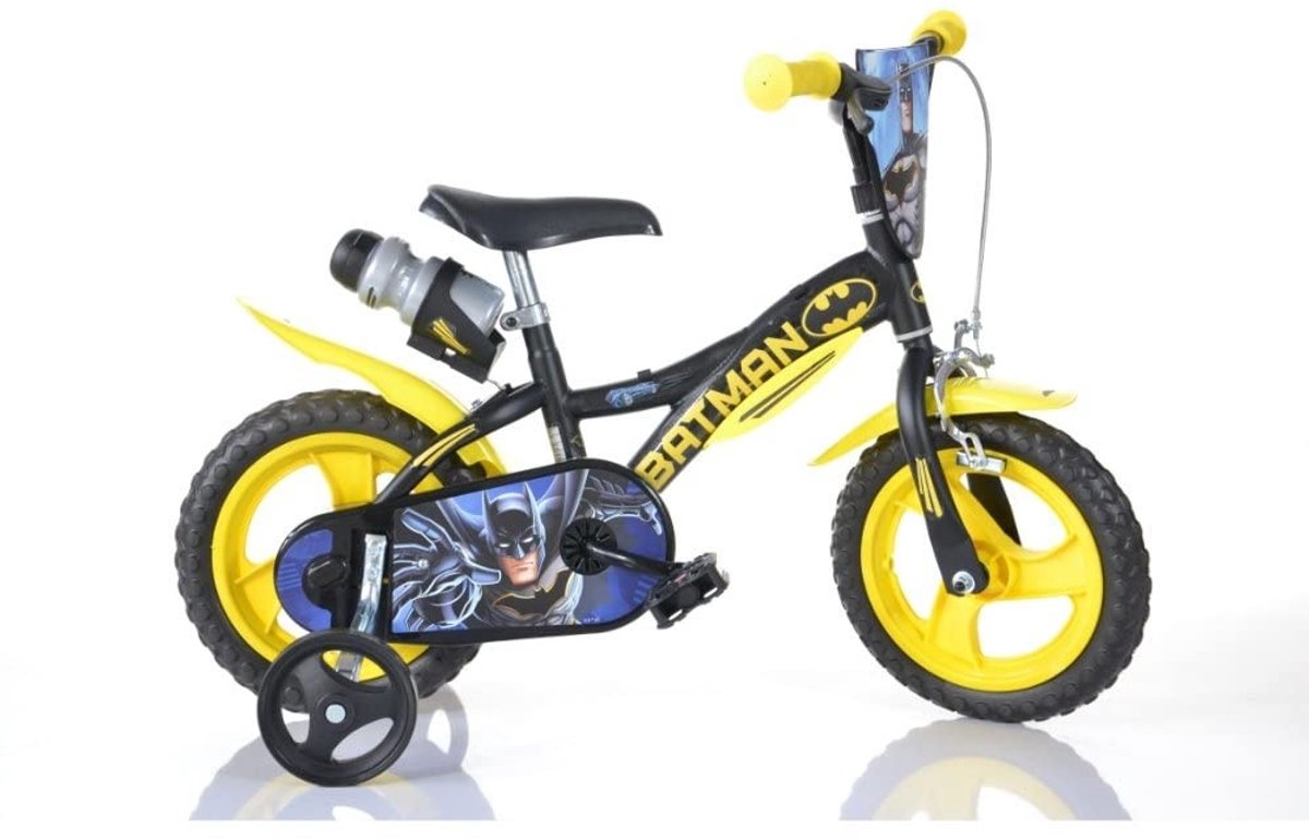 Dailygoods- Fiets 12 Inch - Batman Thema - Lichtgewicht Stalen Frame - Veiligheid - Duurzaam - Voor Kinderen Vanaf 3 Jaar - Kinderfiets