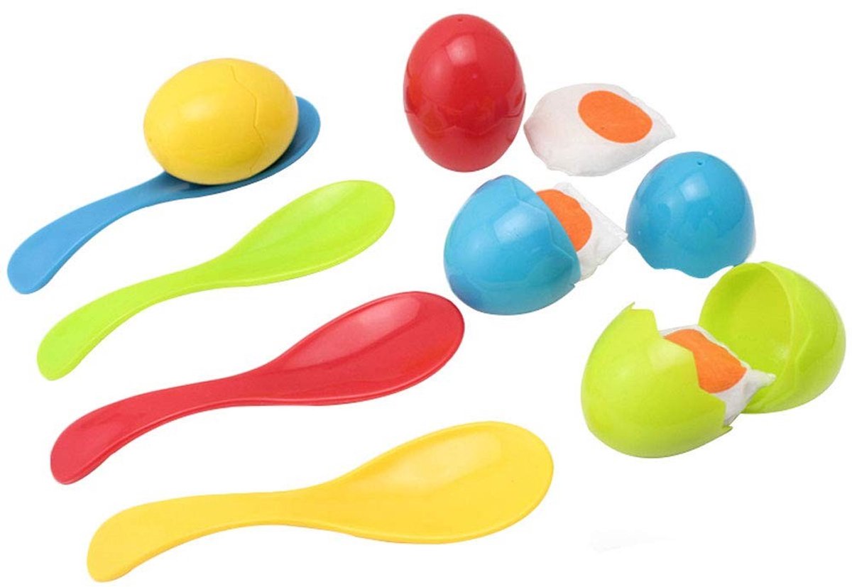 Dailygoods- Eierlepel Race Spel - Buitenspel voor Kinderen - Veilig en Duurzaam - Ideaal voor Kleuterschool - Tuinfeesten - Paasdag